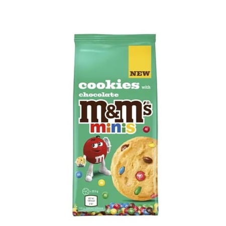 كوكيز ام اند امز المقرمشة مع رقائق شوكولاتة الحليب المغطاة بالسكر 180 جرام