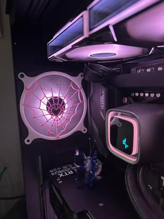 غطاء مروحة للPC شبكة عنكبوت على شكل قلب