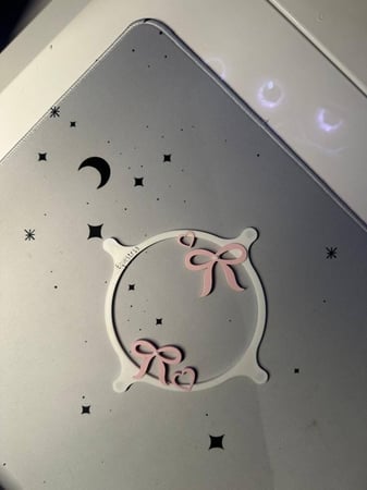 غطاء مروحة للPC بتصميم فيونكة وقلب, بمقاس 120mm