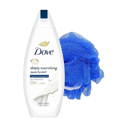 غسول الجسم المغذي بعمق مع ليفة من دوف - 250 مل