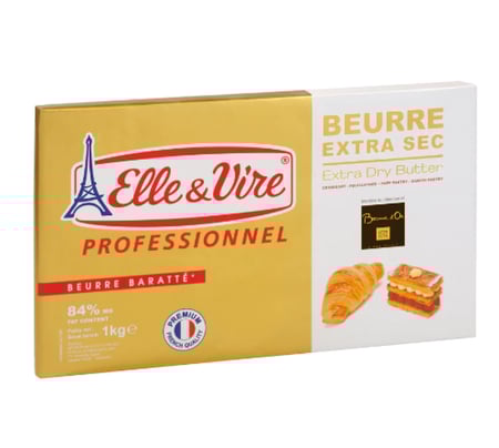 زبدة شرايح جافة إليفير-Elle & Vire Butter Sheet 84% Fat 1kg