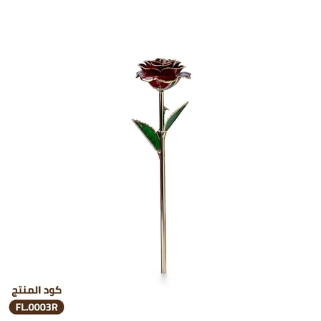 وردة الجوري باللون الأحمر مطلية بالذهب (FL.0003R)