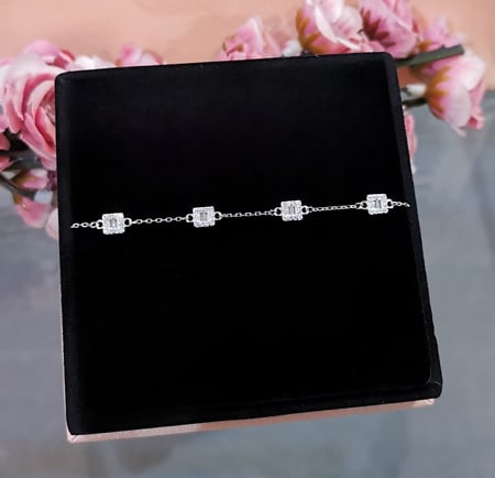 اسوارة فضة عيار 925 تصميم الماس