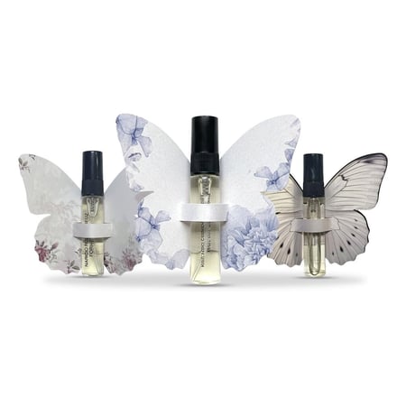 توزيعات عطر 5 مل مع كرت شكل فراشة ألوان متنوعة