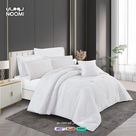 مفرش اوسكار مايكروفايبر مطرز نفرونص 5 قطع