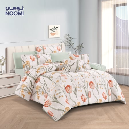 مفرش فيكتوريا مشجر مايكروفايبر نفرونص 5 قطع