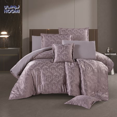 مفرش ارجوان جاكار ملكي مايكروفايبر   نفر ونص  5 قطع