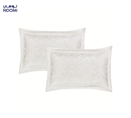 مفرش شانيل جاكار رويال مزدوج  8 قطع أبيض