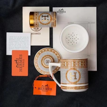 طقم شاي هيرميس قطعتين لشخص واحد