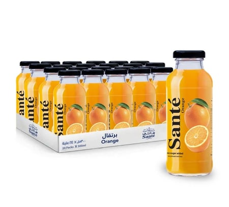 باكت عصير سانتي برتقال, عصير برتقال طبيعي سانتي بدون سكر 300 مل.