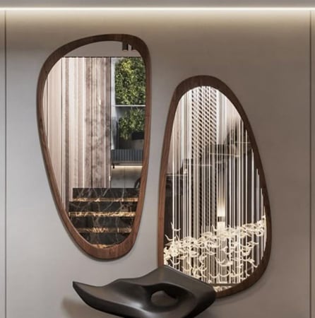 مرآة ليورا خشبية راقية (موديل MR-0022)