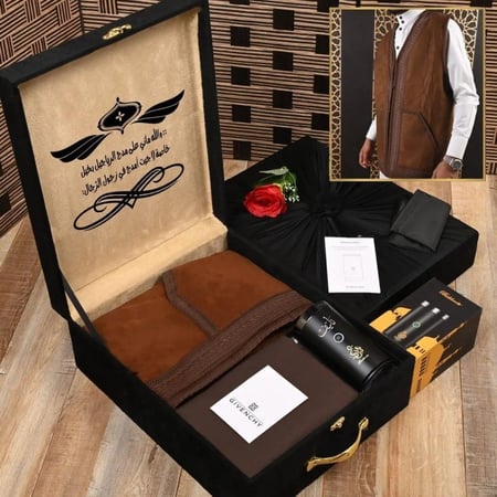 بوكس شتوي رجالي فرو مع عبارة اهداء