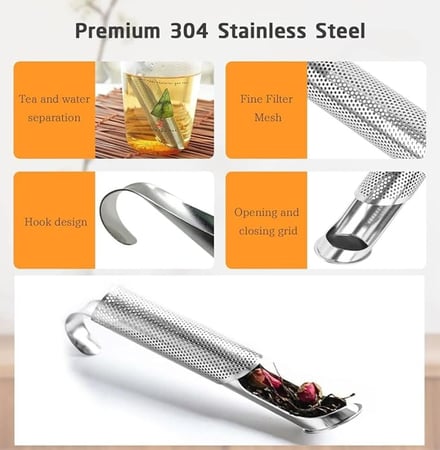 مصفاة شاي من الستانلس ستيل بتصميم عملي