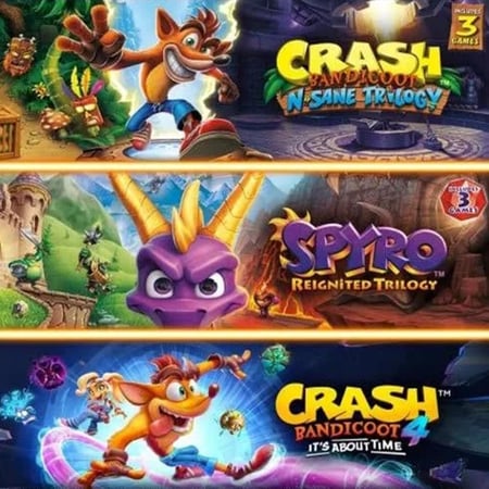 كراش جميع الاجزاء مع سبايرو | crash bandicoot with spyro