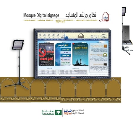 نظام مرشد المساجد  شاشة 55 بوصة