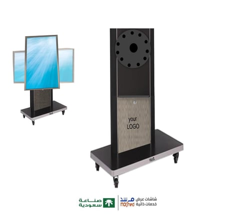 حامل دوار ، حامل شاشة تلفزيون متعدد الوظائف لحجم 32-99 بوصة ، عالي الجودة مع ارتفاع قابل للتعديل , مناسب لقاعات التدريب والفصول المدرسية و المنازل و المكاتب وقاعات الاجتماع