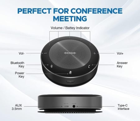 ميكروفون وسماعة لاسلكي للاجتماع عن بعد Bluetooth Speakerphone
