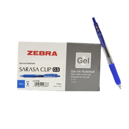 علبة اقلام زيبرا -ساراسا لون ازرق 0.5 عبوه 10