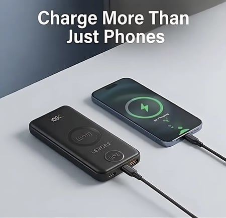 بطارية 10000 امبير اسود  Levore