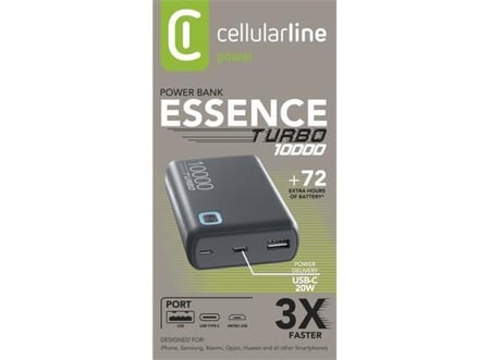 بطارية متنقلة 10000 مللي امبير Cellularline