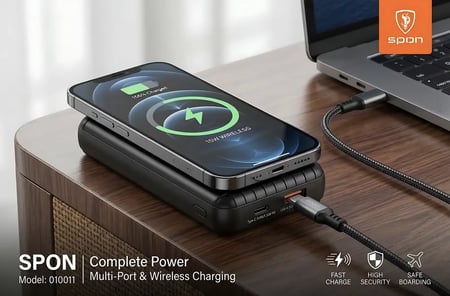 بطارية متنقلة وايرليس 10000 مللي امبير SPON