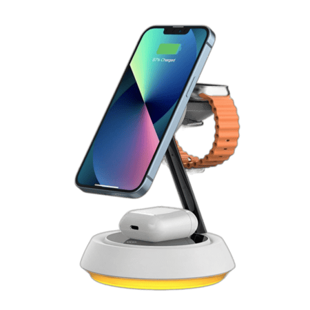 شاحن لا سلكي مع اضاءه ( 3 في 1 )  wiwu