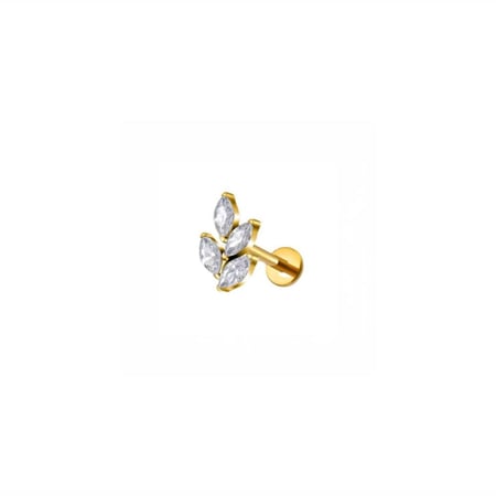 Gold leaves stud