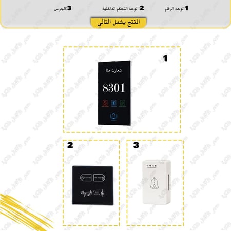 لوحة أرقام وجرس للشقق الفندقية ( كاملة )