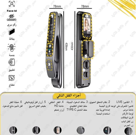 قفل بكاميرا إتصال و بصمه الوجه ( CX2 )