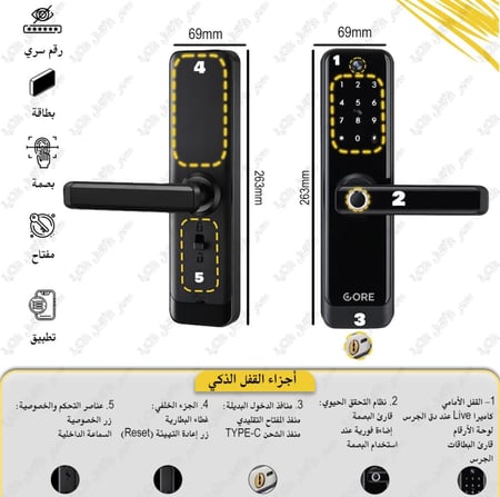 قفل ذكي بكاميرا واتصال فيديو مباشر – Wi-Fi | A270