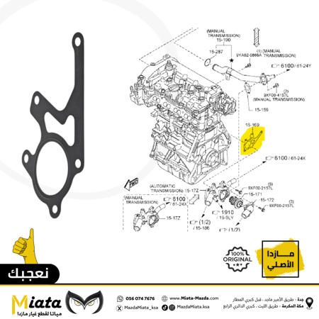 جلدة / وجه قاعدة بلف الحرارة للمكينة مازدا 6