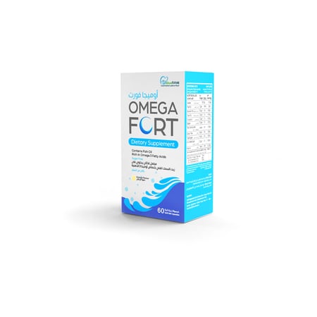 أوميجا فورت مكمل غذائي اوميغا3 من زيت سمك السلمون 60 كبسولة | OMEGA FORTE 60CAP