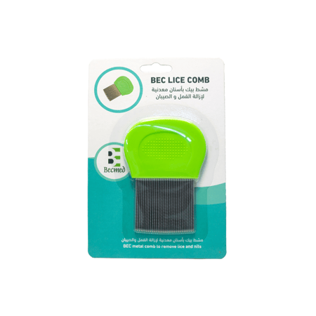 BEC LICE COMB | بيك مشط معدني بأسنان طويلة لإزالة القمل والصئبان