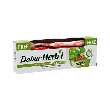 دابر معجون اسنان بالنيم 150 مل مع الفرشاة مجانا |  DABUR HERBL NEEM TP 150G+TB