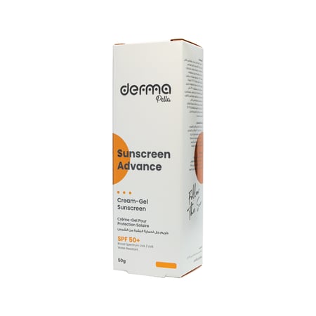 ديرما بيلا كريم جل واقي شمس 50 جم  |DERMA PELLA SUNSCREEN ADVANCE SPF 50+ | 50G