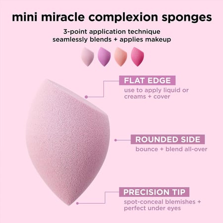 ريل تيكنيكس 4 اسفنجات مكياج ميني ميراكل كومبليكسيون  | REAL TECHNIQUES 4 MINI MIRACLE COMPLEXION SPONGE