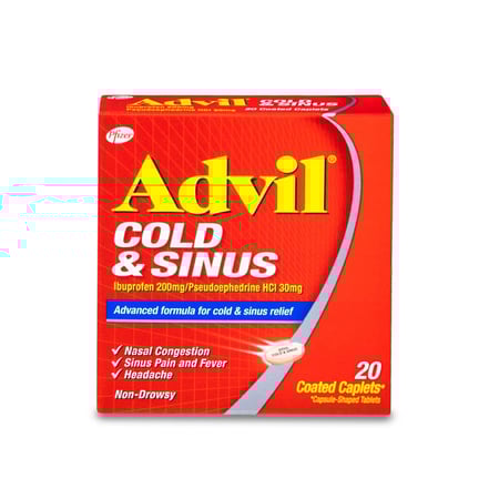 ادفيل كولد اند ساينس 20 قرص | ADVIL COLD AND SINUS 20 CAPLETS