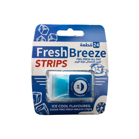 فريش بريز شرائح معطرة للفم ايس كوول 24 قطعه | FRESH BREEZE STRIPS ICE COOL 24 PCS