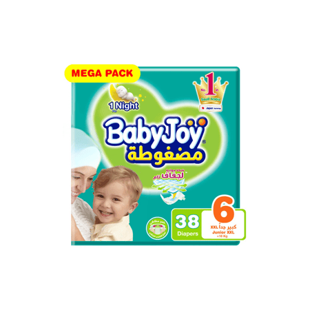 BABY JOY MEGA XXL 38pc | بيبي جوي حفاضات أطفال رقم 6 عبوة ميجا 38 حبة