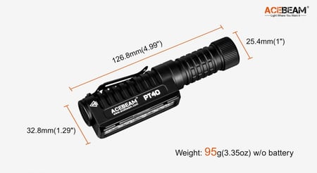 كشاف يدوي مع حزام راس Acebeam PT40