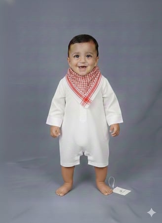 بربتوز اطفال مع سكارف احمر او قبوع