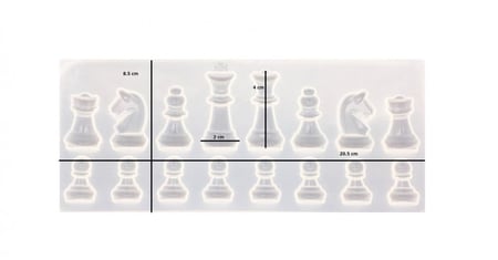 646 - قالب سيليكون قطع شطرنج