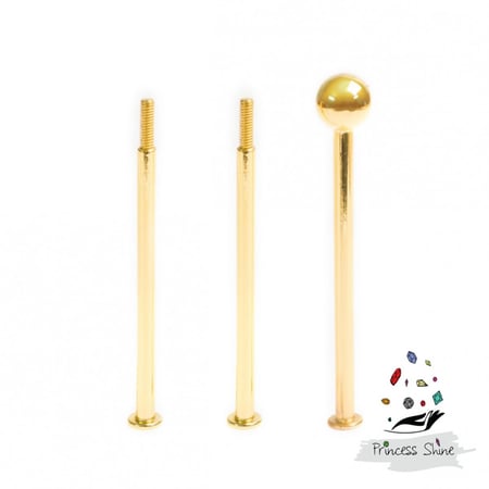 759 - حامل كعك شكل مقبض كروي ثلاث طبقات لون ذهبي