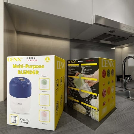 خلاط وقطاعة الكترونية بسعة 250مل تعمل بالشحن من دينكس DX2022