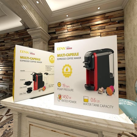 ماكينة كبسولات قهوة | صانعة القهوة اسبريسو 3 في 1 من دينكس DX2030