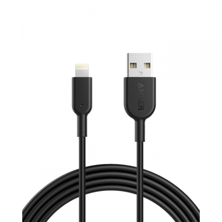 سلك شاحن انكر باورلاين الاصدار الثاني من USB الى ايفون بطول 1.8 م - اسود