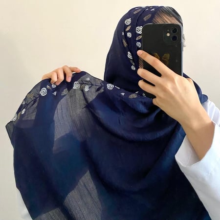 طرحة اسيل - لينن - لون كحلي