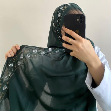 طرحة حسناء - ليزر - لون زيتي