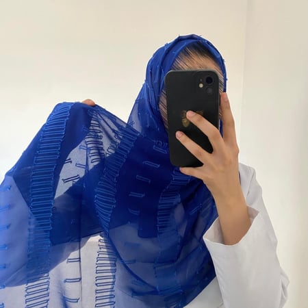 طرحة ليانا شيفون لون نيلي