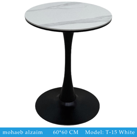 طاولة بورسلان 60و70 سم لون أبيض